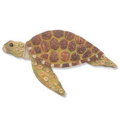 16" Coconut Turtle With Head Up Plaque