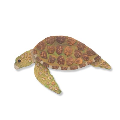 16" Coconut Turtle With Head Down Plaque