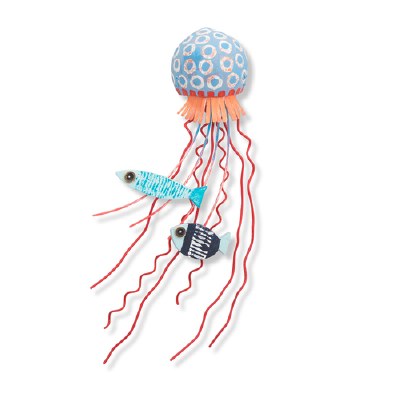 19" Multicolor Jellyfish With Fish Plaque