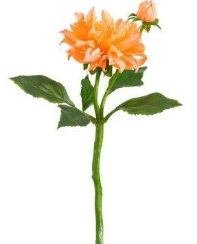 14" Faux Coral Dahlia Spray