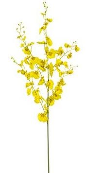 36" Faux Yellow Oncidium Orchid Spray