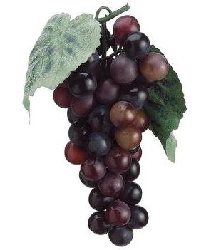 7" Faux Two-Toned Burgundy Bunch of Grapes