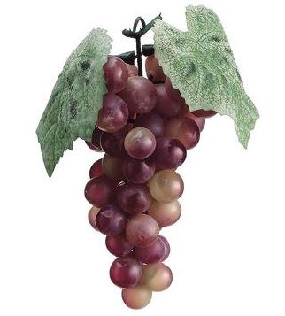 7" Faux Rose Green Bunch of Grapes