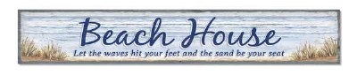 47" Horizontal Blue Beach House Wood Sign