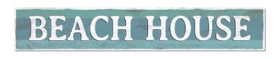 47" Horizontal Blue and Green Beach House Wood Sign