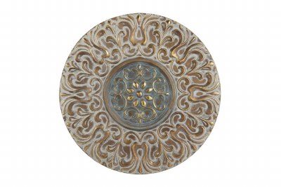 32" Round Bronze and Gold Metal Medallion Wall Art Plaque