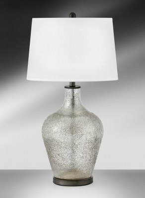 31" Textured Gunmetal Mercury Glass Table Lamp