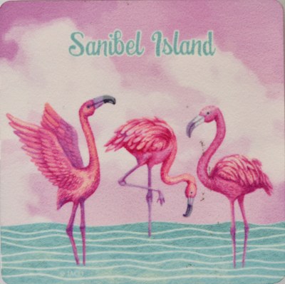 Sanibel Island Flamingo Fun Magnet