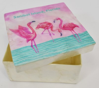 4" Sanibel Island Flamingo Fun Box