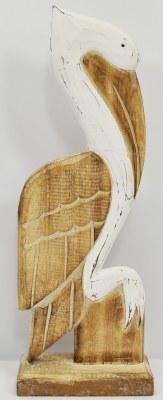 17" Pelican Painted Wood Wall Plaque