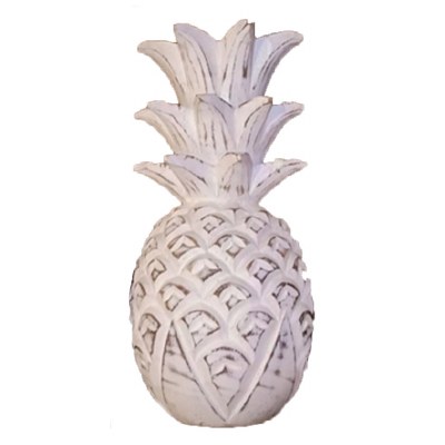 12" Whitewash Pineapple Wall Plaque