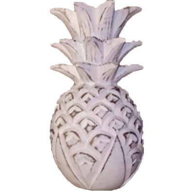 10" Whitewash Pineapple Wall Plaque