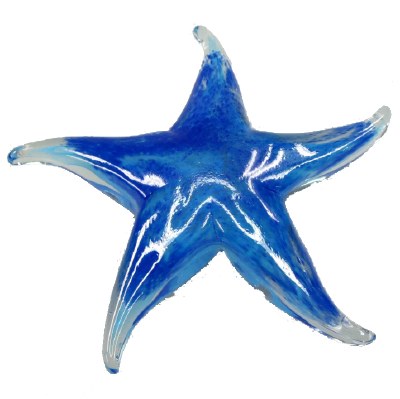 5" Blue Glass Starfish Figurine