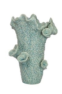 13" Aqua Ceramic Barnacle Vase