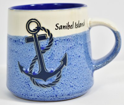 16 oz Sanibel Island Blue Anchor Mug