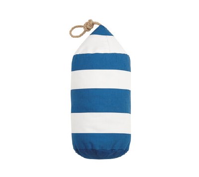 15" x 7" Navy and White Striped Buoy Shaped Canvas Pillow