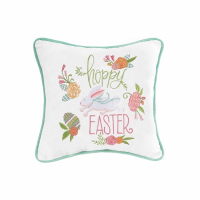 10" Square Hoppy Easter Pillow