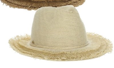 3" Brim Natural Braided Safari Hat With Frayed Brim