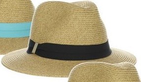 3" Natural Braided Safari Hat With Black Grosgrain Band
