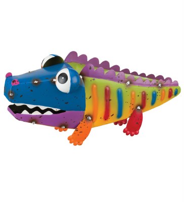 12" Multicolor Metal Alligator Garden Decor