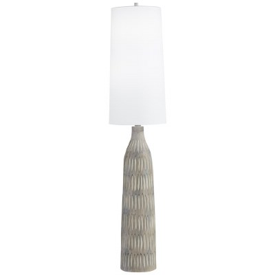 67" Gray Polyresin Cylinder Floor Lamp