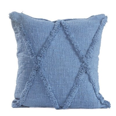 18" Square Coronet Blue "X" Pillow
