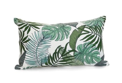 12" x 20" Green Tropical Leaves Pillow