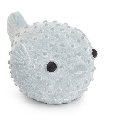 4" Light Blue Dotted Puffer Fish Figurine