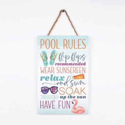 17" x 11" Pool Rules Hanging Wall Plaque