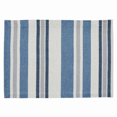 13" x 19" Blue and White Striped Chiswell Placemat