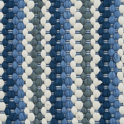 13" x 54" Blue and White Striped Chindi Table Runner