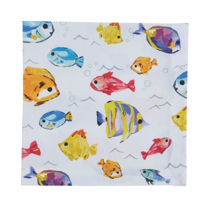 20" Square Multicolor Fish Below the Sea Cloth Napkin