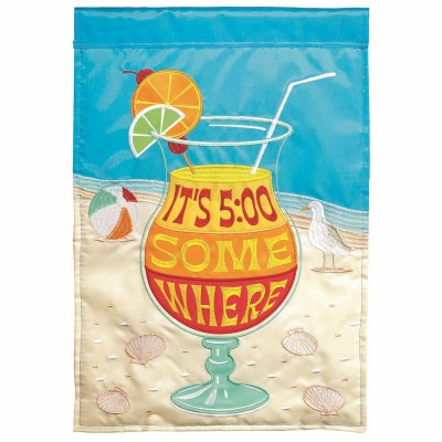 18" x 13" Mini It's 5:00 Some Where Garden Flag