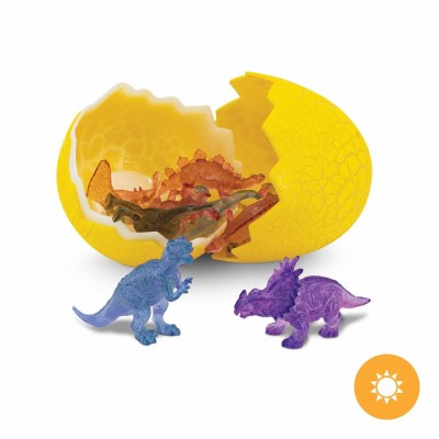 Dinosaur Egg With Ten Solar Color Changing Dinosaurs