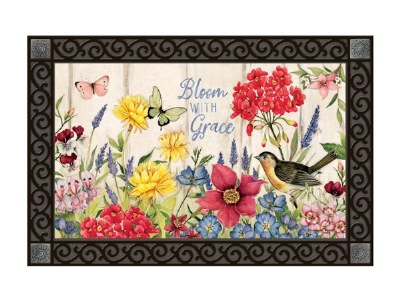 18" x 30" Bloom With Grace Floral Doormat