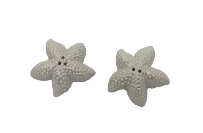 3" White Ceramic Starfish Salt & Pepper Shakers