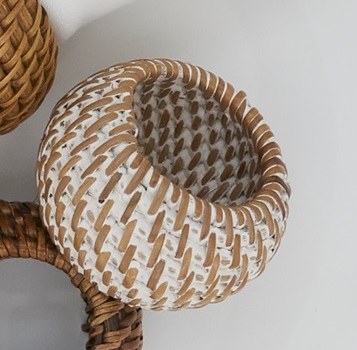 2" Round Whitewashed Woven Rattan Napkin Ring