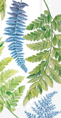 8" x 5" Blue and Green Fronds Guest Towels