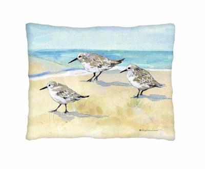 18" Square Sandpiper Beach Trio Pillow