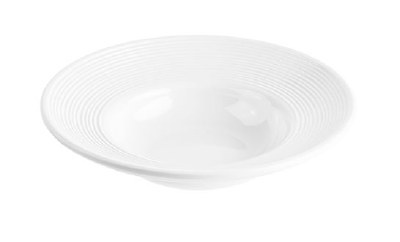 10" Round White Melamine Ribbed Edge Pasta Bowl