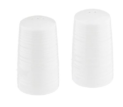 4" White Melamine Ribbed Salt & Pepper Shakers