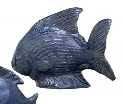 10" Dark Blue Ceramic Fish