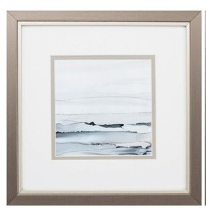 11" Square Cresting Wave in Silver Frame Under Glass