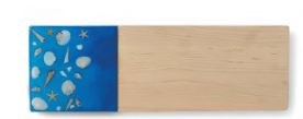 6" x 18" Blue Resin and Wood With Shells Captiva Serving Board