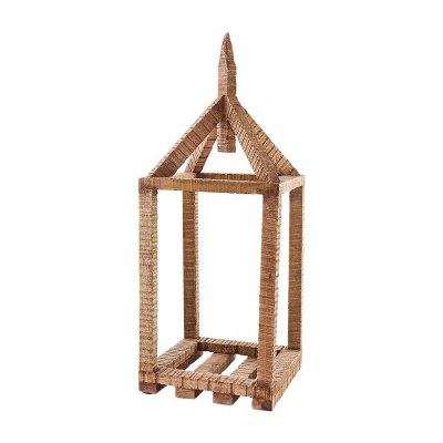 21" Wood Open Air House Lantern by Mud Pie