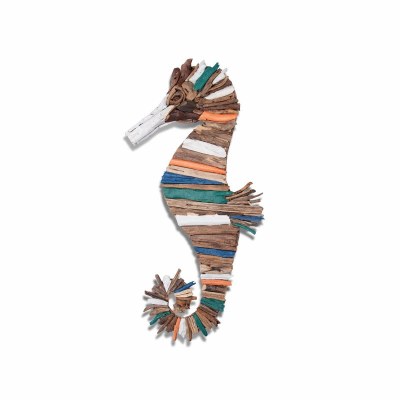 45" Multicolor Driftwood Taco Shack Seahorse Wall Plaque