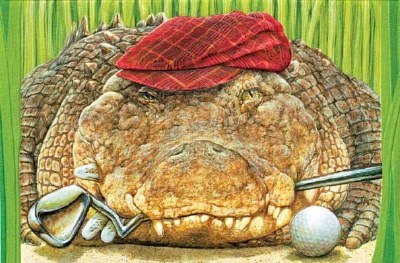5" x 8" Golfing Gator Birthday Card