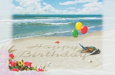 5" x 8" Crab Birthday Surprise Card