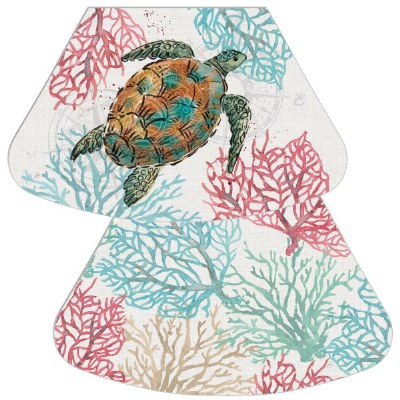 17" x 12" Multicolor Ocean Finds Reversible Wedge Placemat