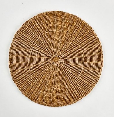 15" Round Faux Bark Rattan Woven Placemat